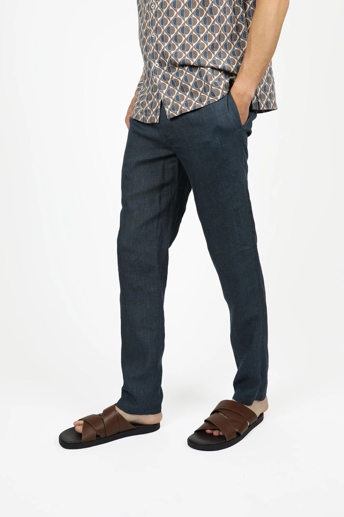 James Harper Navy Houndstooth Pants