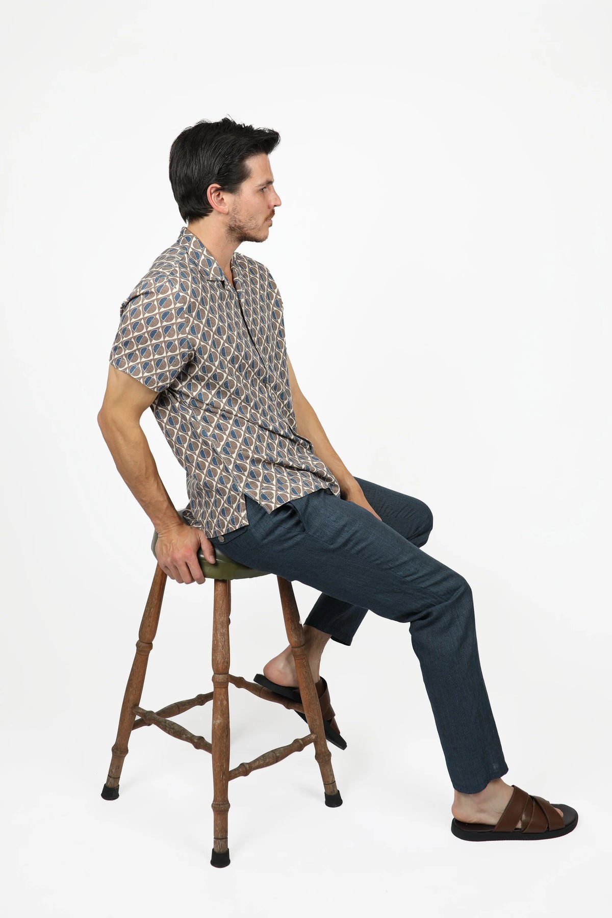 James Harper Navy Houndstooth Pants