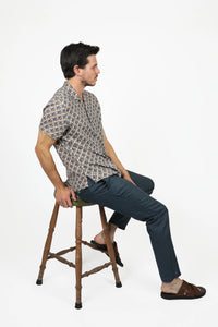 James Harper Navy Houndstooth Pants