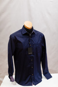 Men's Navy Long Sleeve Shirt - Berlin