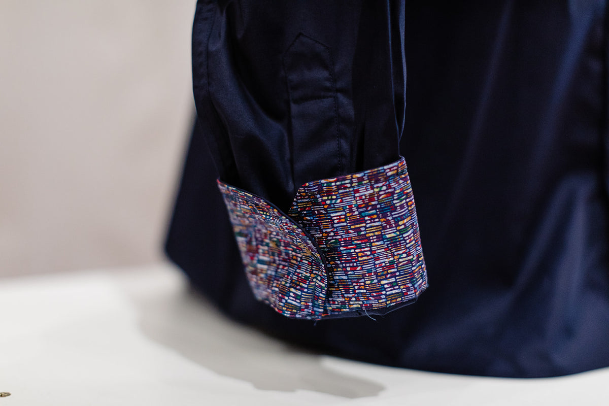 Men's Navy Long Sleeve Shirt - Berlin