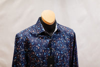 Men's Blue / Beige  Autumn Botanical Long Sleeve Shirt - Berlin