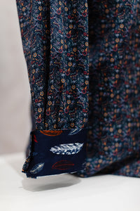Men's Multi Floral Navy Long Sleeve Shirt - Berlin