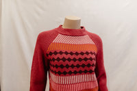 Mansted Kitt Crew Jumper in Grey + Dark Pink