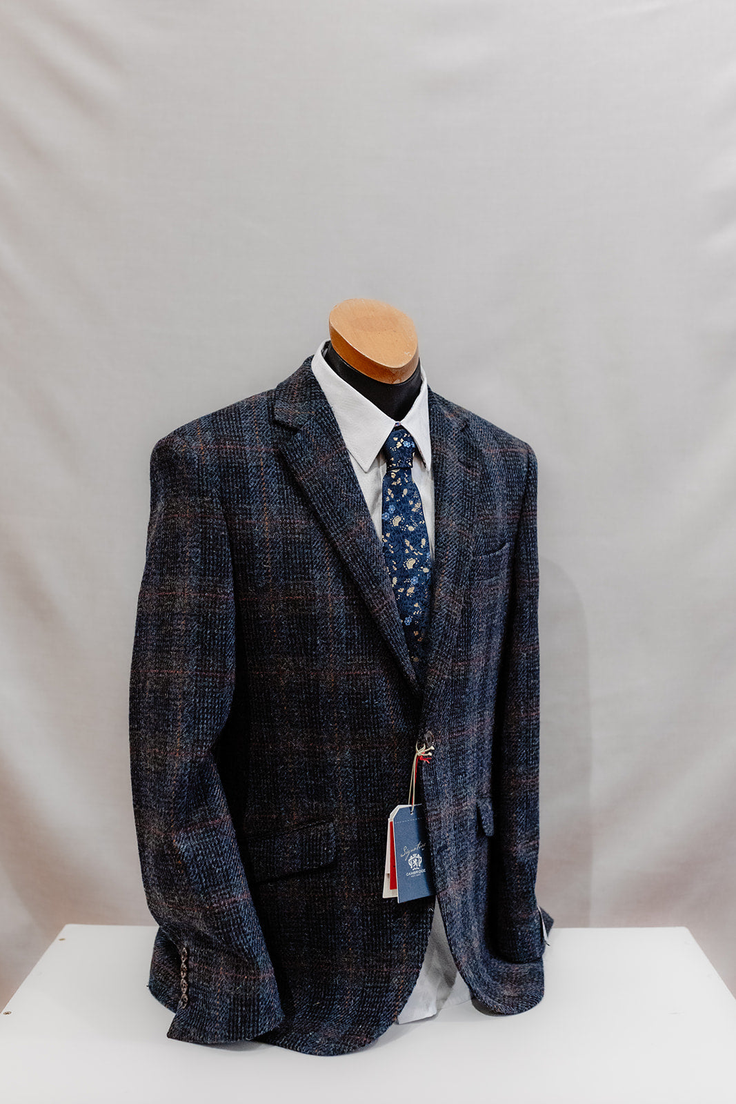 Harris Tweed Jacket Denim Tartan "Brian" FCP210