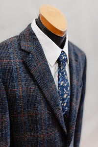 Harris Tweed Jacket Denim Tartan "Brian" FCP210