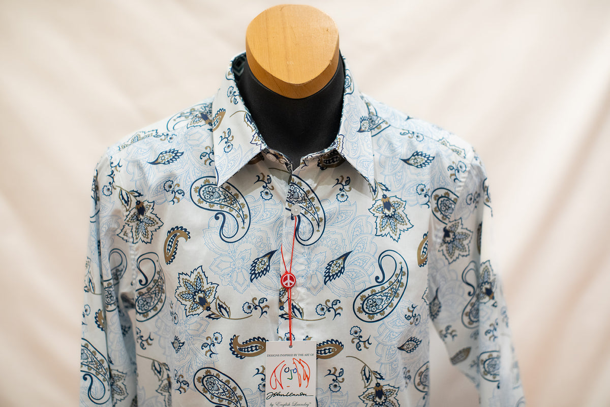 John Lennon Long Sleeve Shirt 'Ashbury' in White