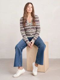Lamorna Lane Fair Isle Cardigan in Hemmick Aran Multi