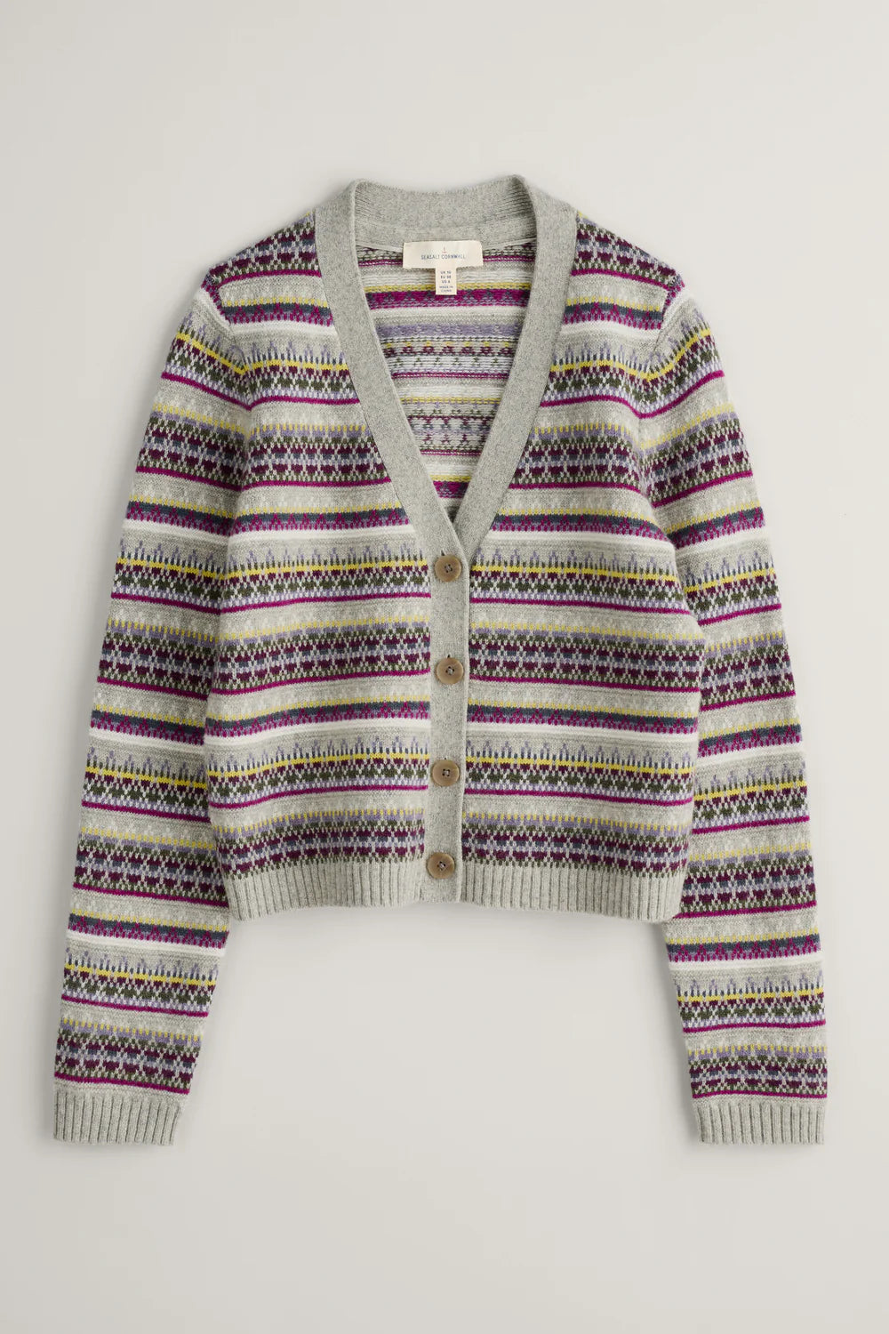 Lamorna Lane Fair Isle Cardigan in Hemmick Aran Multi