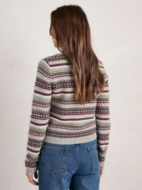 Lamorna Lane Fair Isle Cardigan in Hemmick Aran Multi