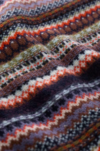 Lamorna Lane Fair Isle Cardigan in weaving needle gully multi