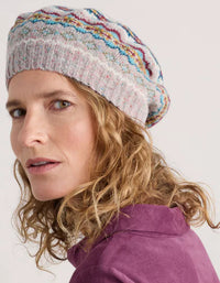 Lundy Bay Beret in Harlyn Pink Grass Multi