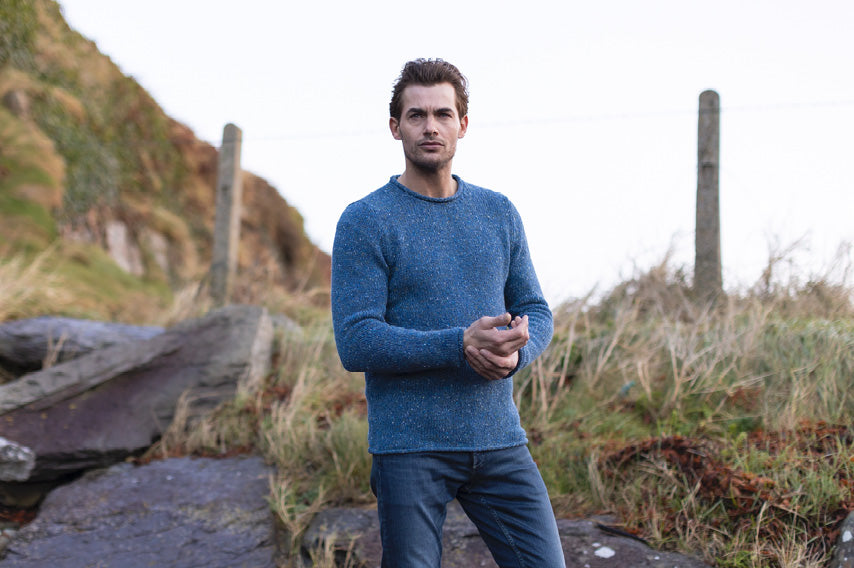 Fisherman out of Ireland Roll Edge Jumper (choice of colours)