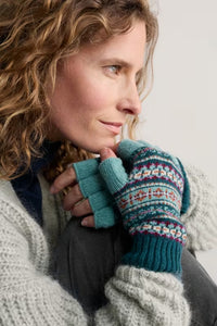 Mabyn Fingerless Gloves in Palace Cove and Wheal Towan