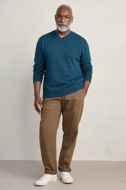 Seasalt Mens Mainbrace Jumper in Ocean Drift