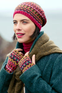 Malva Fingerless Gloves in Fire or Grassland Mix