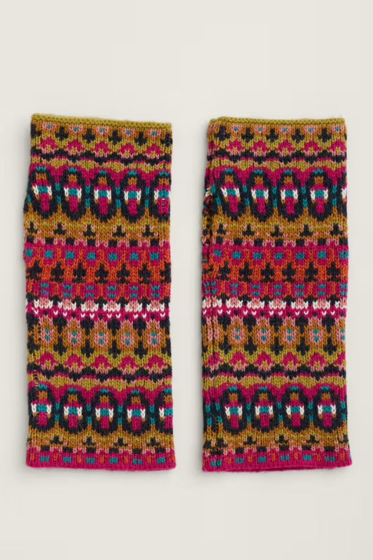 Malva Fingerless Gloves in Fire or Grassland Mix
