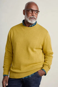 Seasalt Mens Moorstone Jumper in Dark Hay