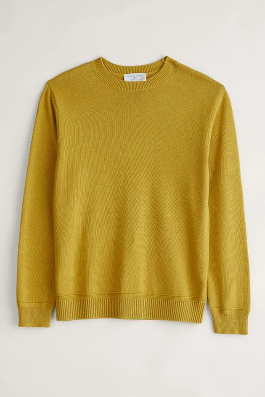 Seasalt Mens Moorstone Jumper in Dark Hay