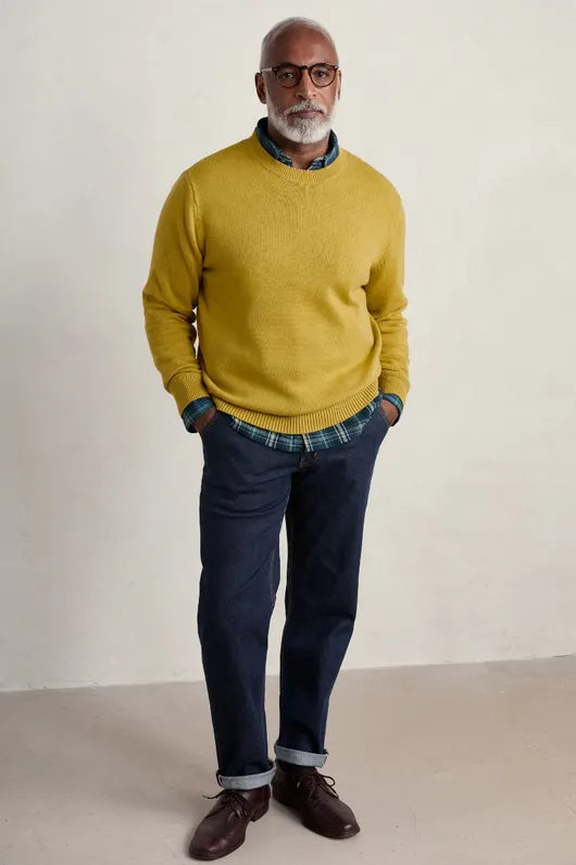 Seasalt Mens Moorstone Jumper in Dark Hay