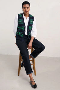 Partridge Vest in Porcelain Maritime Hedgerow
