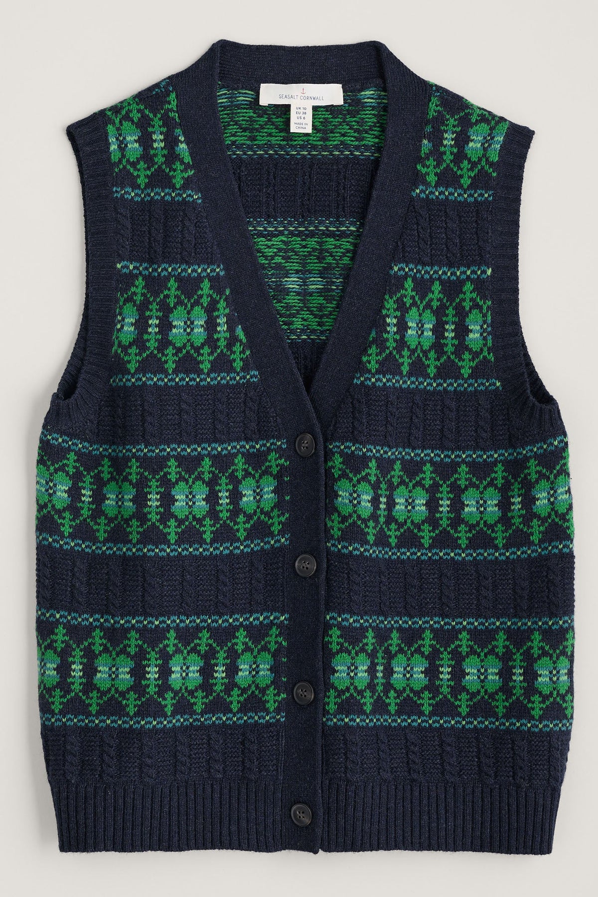 Partridge Vest in Porcelain Maritime Hedgerow