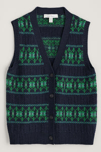 Partridge Vest in Porcelain Maritime Hedgerow