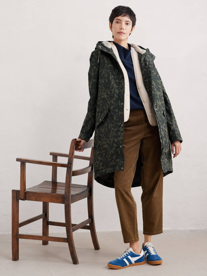 Seasalt Coat: Plant Hunter 2 in Fig Tree Lino Highland