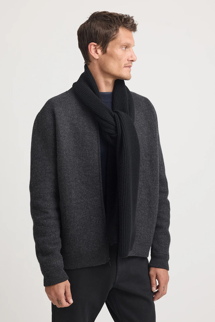 Toorallie Rib Knit Scarf - French Navy & Black