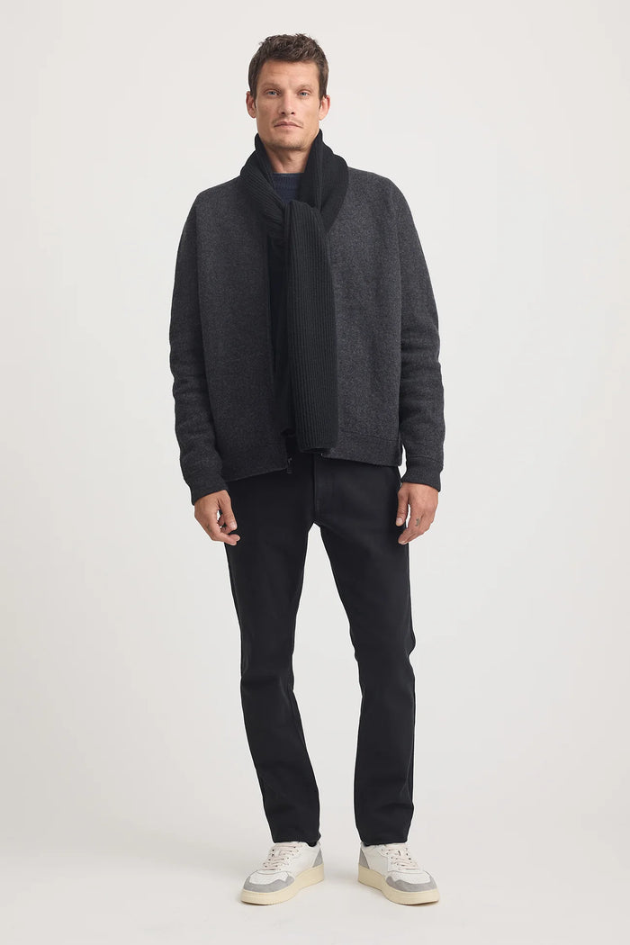 Toorallie Rib Knit Scarf - French Navy & Black