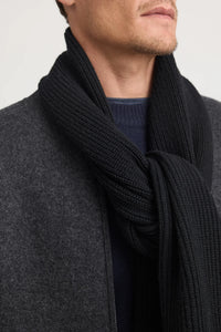Toorallie Rib Knit Scarf - French Navy & Black