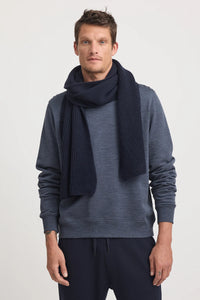 Toorallie Rib Knit Scarf - French Navy & Black