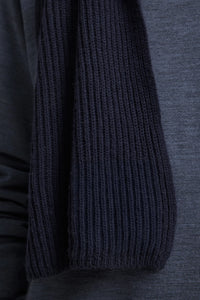 Toorallie Rib Knit Scarf - French Navy & Black