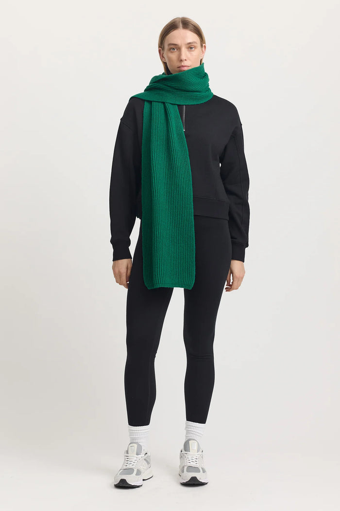 Toorallie Rib Knit Scarf in Lush Green or Sumak