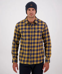 Swanndri Taranaki Tailor LS Shirt in Cashew/Navy