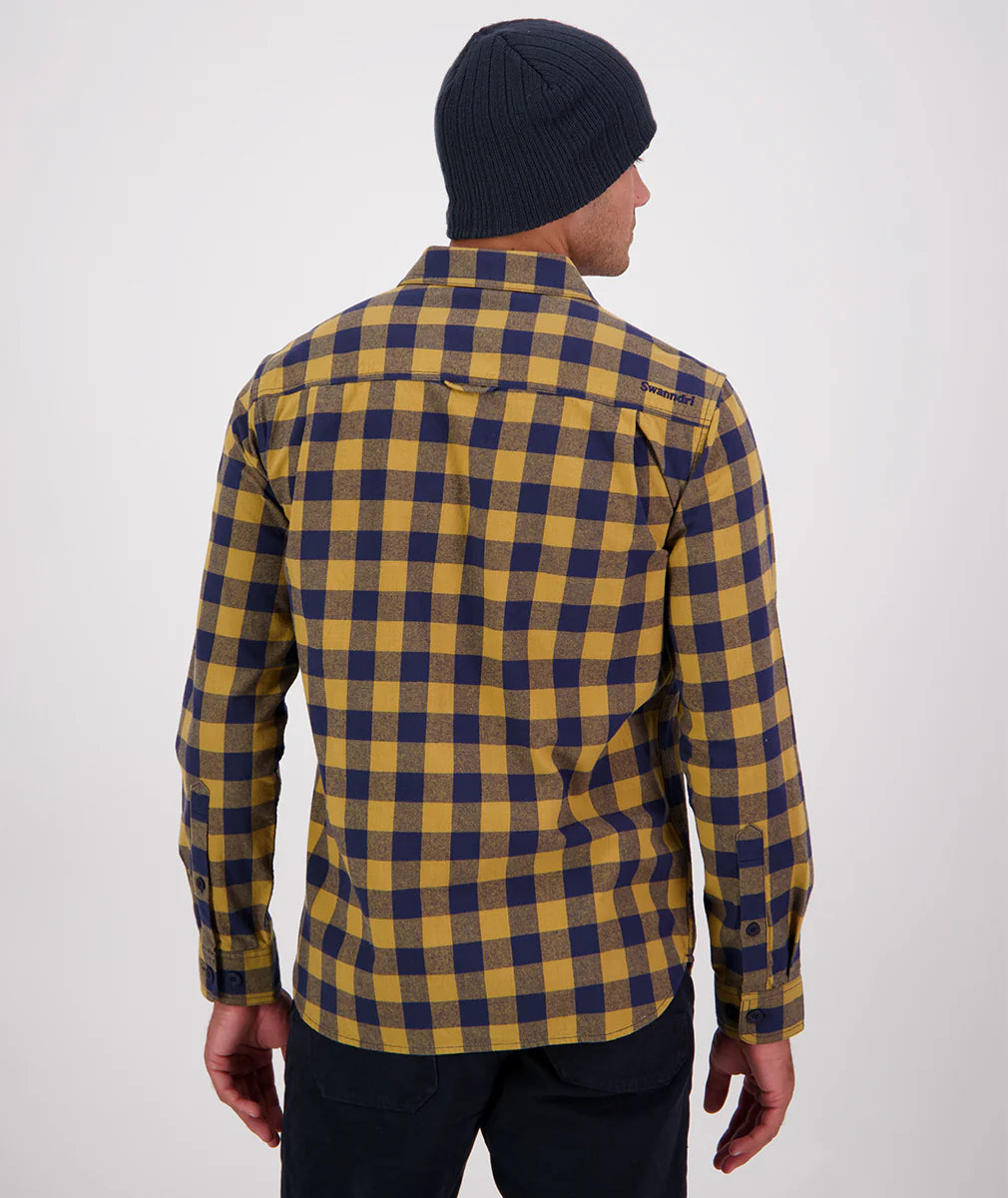 Swanndri Taranaki Tailor LS Shirt in Cashew/Navy