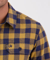 Swanndri Taranaki Tailor LS Shirt in Cashew/Navy