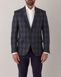Harris Tweed Jacket Denim Tartan "Brian" FCP210