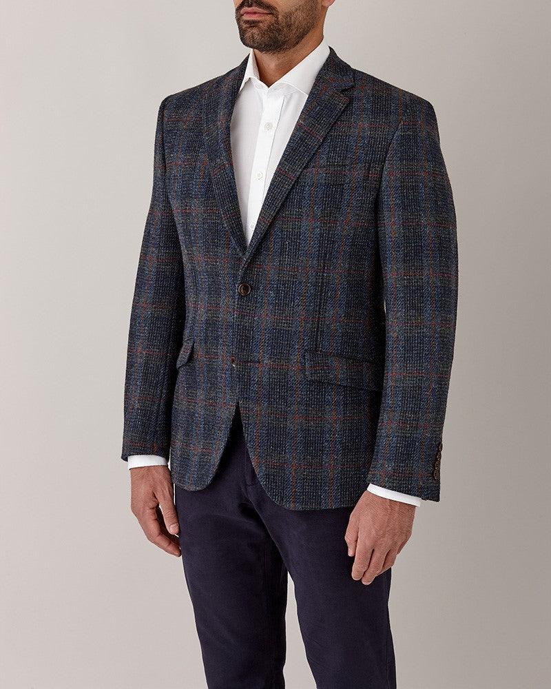 Harris Tweed Jacket Denim Tartan "Brian" FCP210
