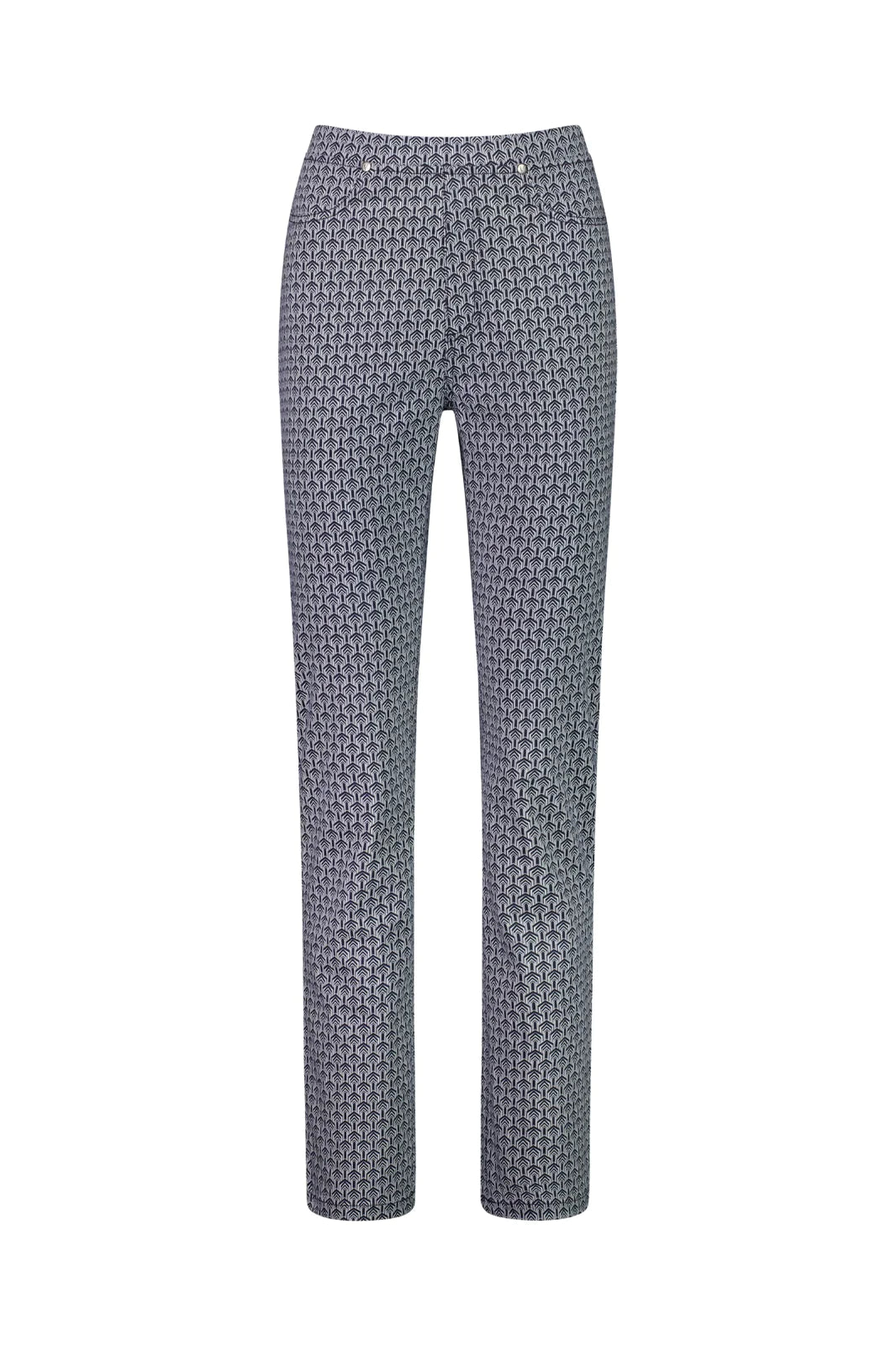 Vassalli 234 Printed Slim Leg Full Length Lightweight Pull-on in Chevron