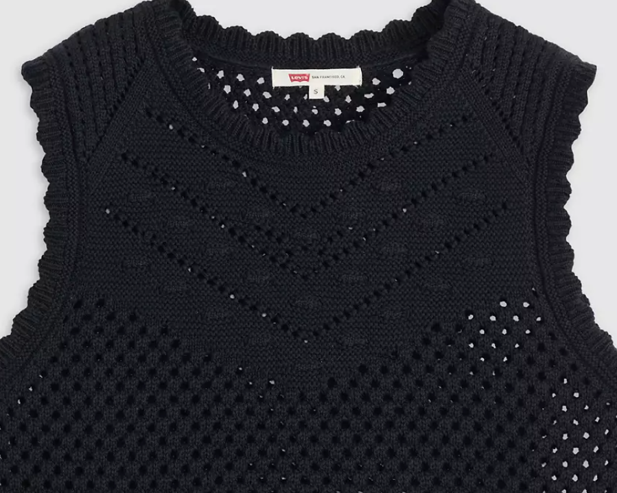 Ladies Levi's Adrienne Crochet Tank in Anthracite Night