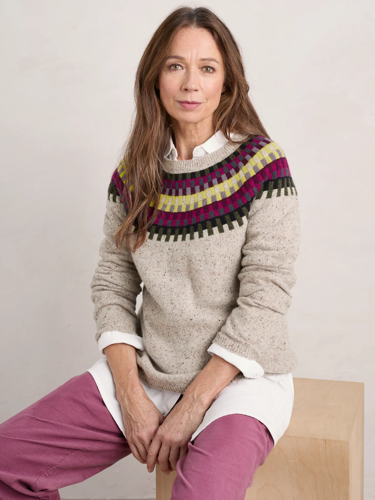Seasalt Berlewen Jumper Crocquet Aran Multi