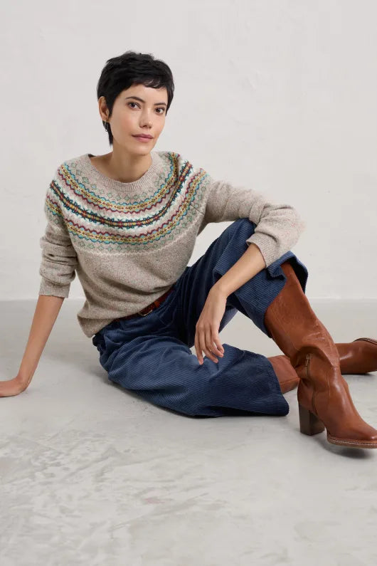 Seasalt Seas Edge Jumper in Harlyn Pink Grass