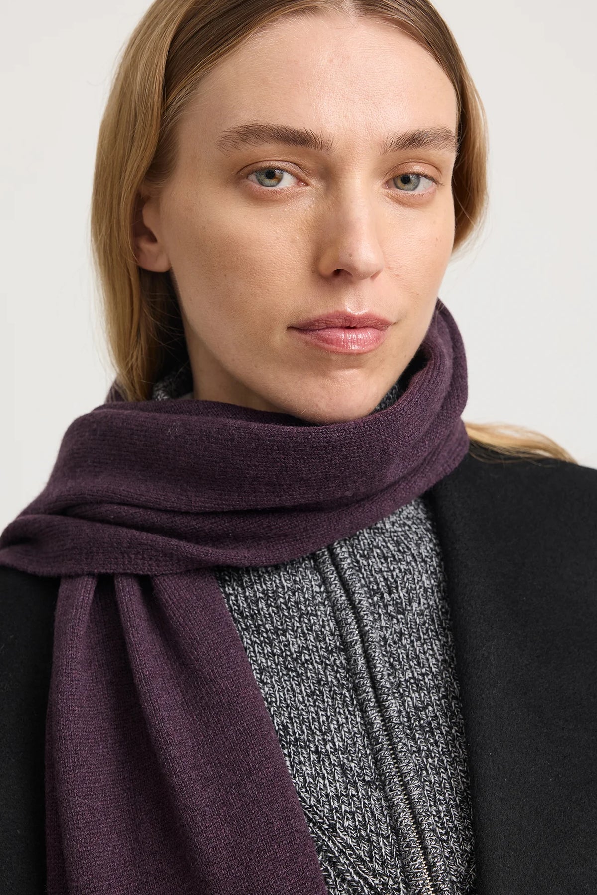 Toorallie Fine Wool Scarf in Cardamon, Light Oat and Sumak