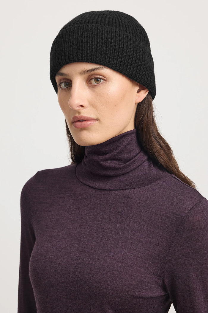 Toorallie Rib Knit Beanie in Black, Lush Green & Sumak