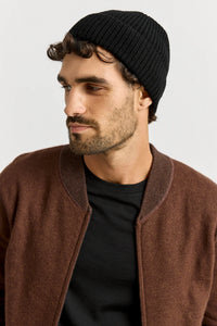 Toorallie Rib Knit Beanie in Black, Lush Green & Sumak