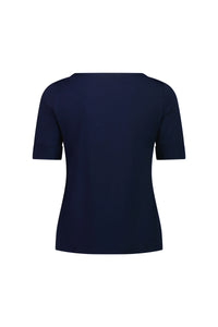Vassalli 4262 Boat Neck Top in Navy