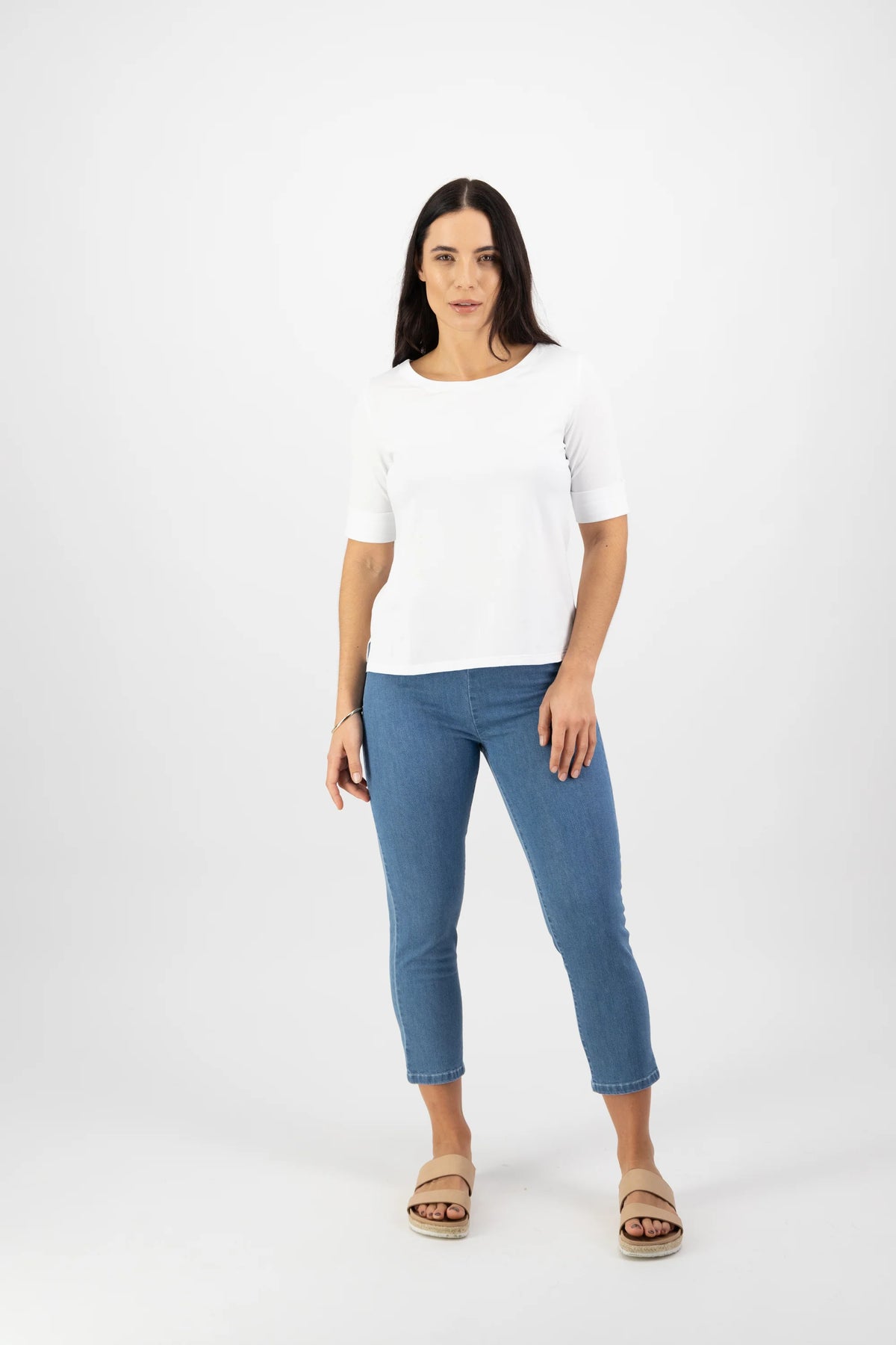 Vassalli 4262 Boat Neck Top in White
