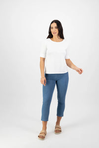 Vassalli 4262 Boat Neck Top in White
