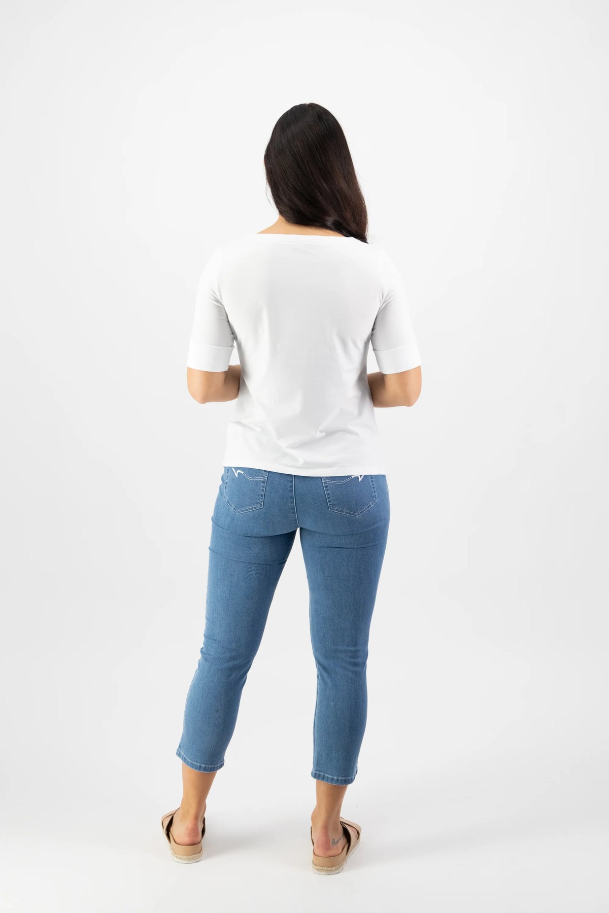 Vassalli 4262 Boat Neck Top in White